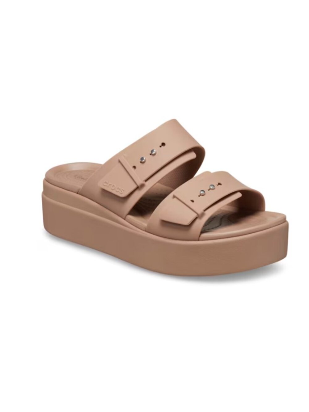 Crocs Brooklyn Buckle Low Platform Women's Wedge Sandal - Dark Tan Size 9